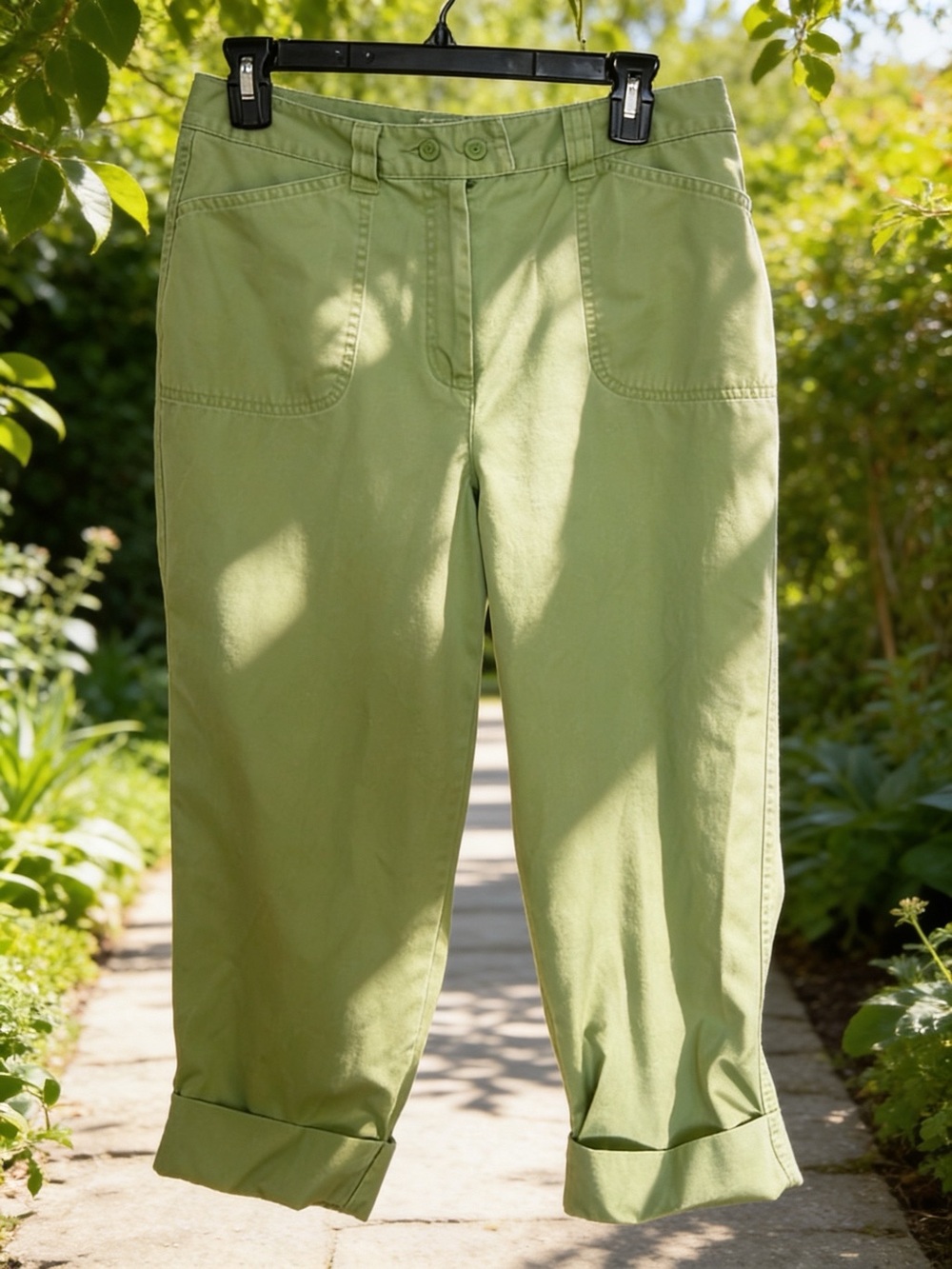 Vintage Talbots Petite Light Green Cropped Pants EUC
